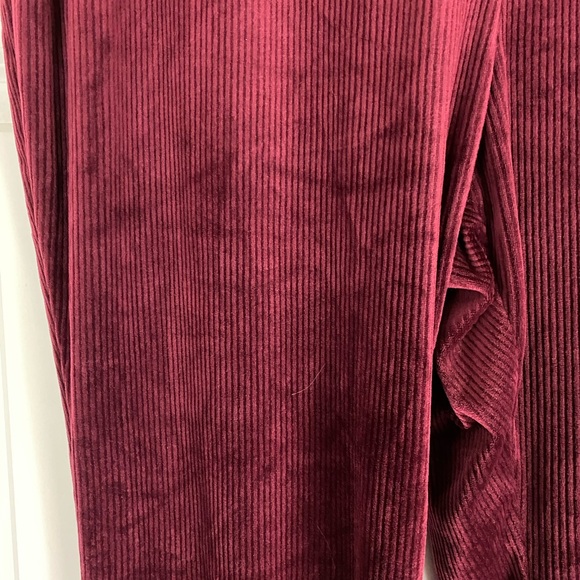 Mod Cloth deep red corduroy, flare, pants, stretchy waist ￼ - Picture 3 of 3